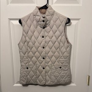 Eddie Bauer Quilted Cream Goose Down Vest